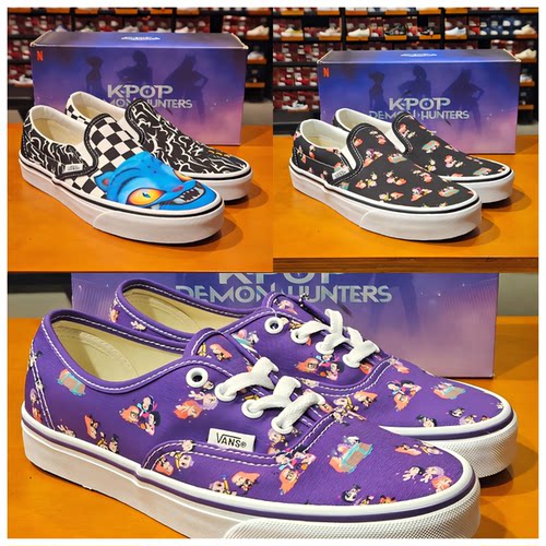 Vans联名一脚蹬低帮帆布鞋