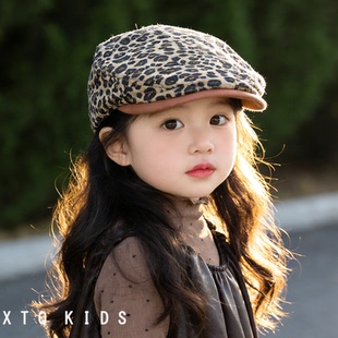 宝宝帽子春秋前进帽儿童遮阳帽复古豹纹贝雷帽女童凹造型2026新款