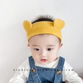 ins宝宝发带春秋薄款 可爱小耳朵 新生婴儿护囟门帽男女童胎帽夏季