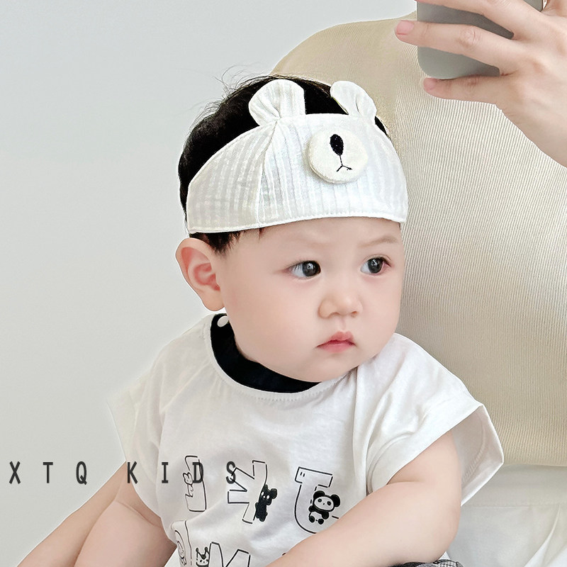 ins婴幼儿发带夏季薄款可爱超萌男女宝宝护囟门胎帽韩版6个月1岁