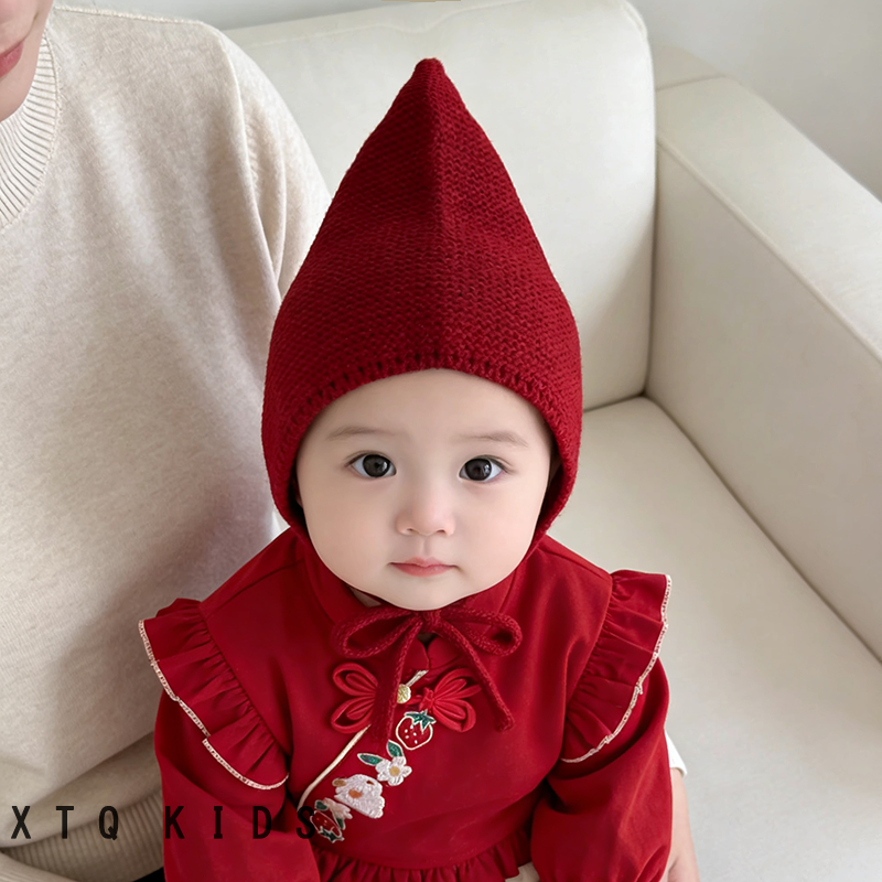 婴儿帽子秋冬季可爱超萌男女童宝宝毛线针织护耳帽红色尖尖巫师帽,童装/婴儿装/亲子装,帽子,淘宝优惠券,粉丝福利购,淘宝优惠卷