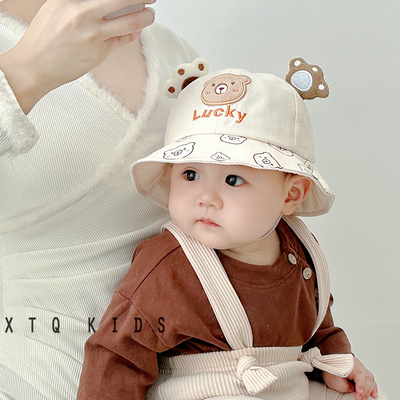婴儿渔夫帽春秋薄款可爱超萌
