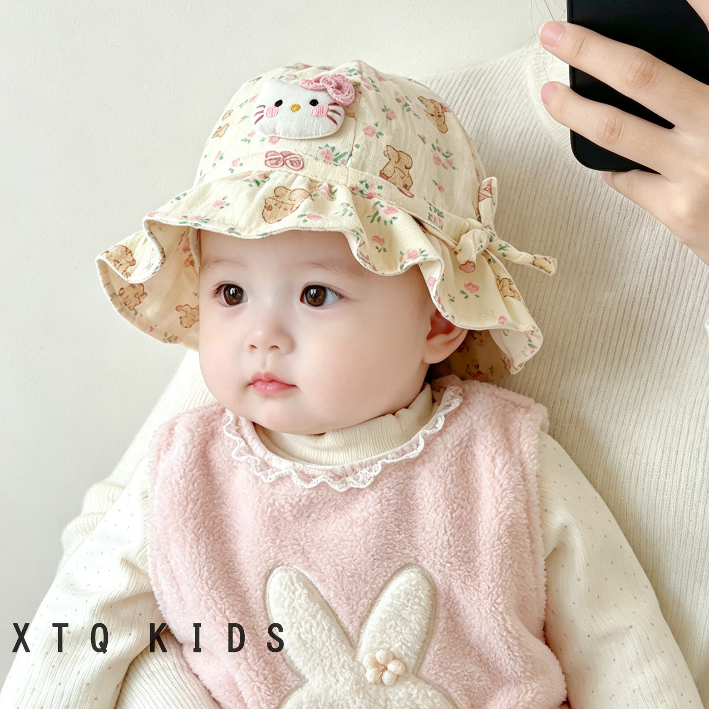 宝宝渔夫帽子卡通可爱超萌婴幼儿盆帽2026新款猫咪遮阳帽春秋薄款