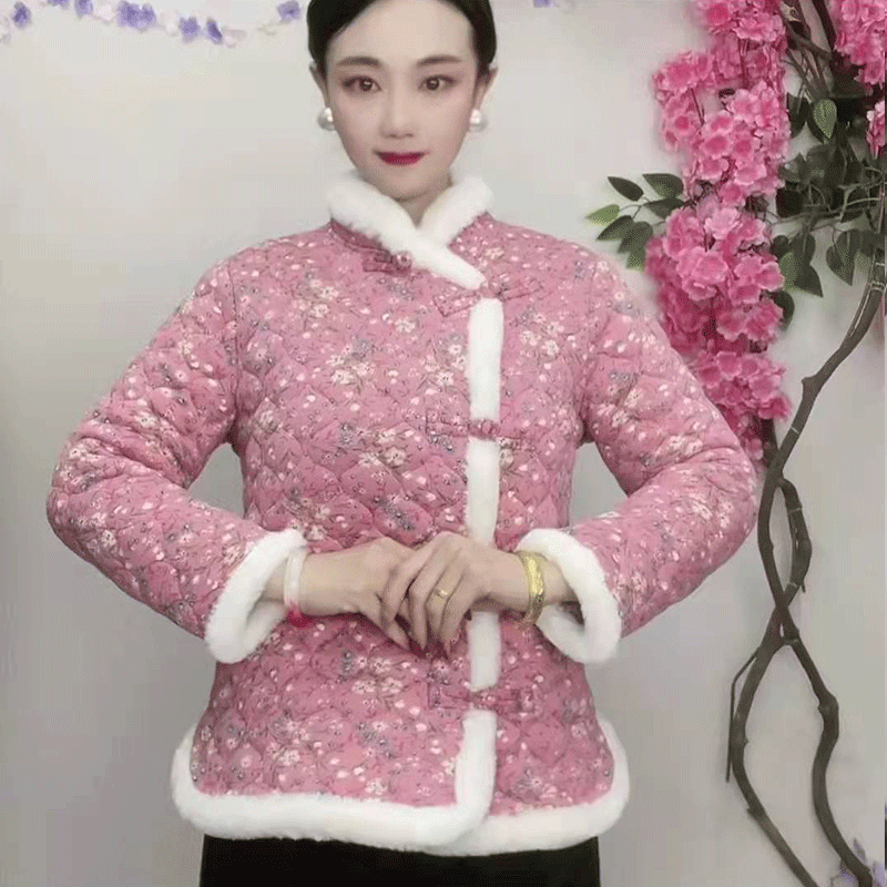 大花袄时尚女装冬季棉中国棉服