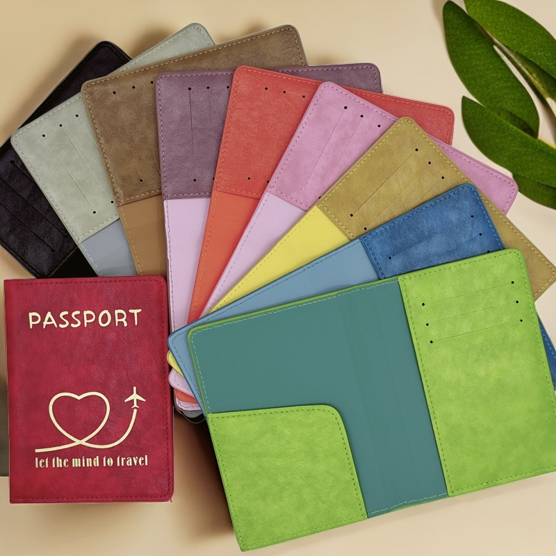 NEW PASSPORT HOLDER LOVE HOT STAMPING LEATHER PASSPORT CARD HOLDER TRAVEL PASSPORT PROTECTIVE CASE MULTI-FUNCTIONAL DOCUMENT STORAGE BAG