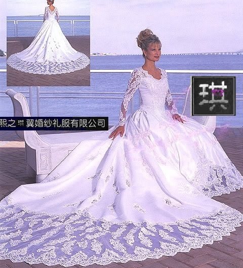 出口新款一字肩长袖V领蕾丝公主蓬蓬复古宫廷奢华2米3米拖尾婚纱|msdalam kategori Butik wanita / wanita, perkahwinan/Cheongsam/pakaian, perkahwinan - dari Buy2taobao.com untuk memberikan perkhidmatan ejen Taobao profesional membeli