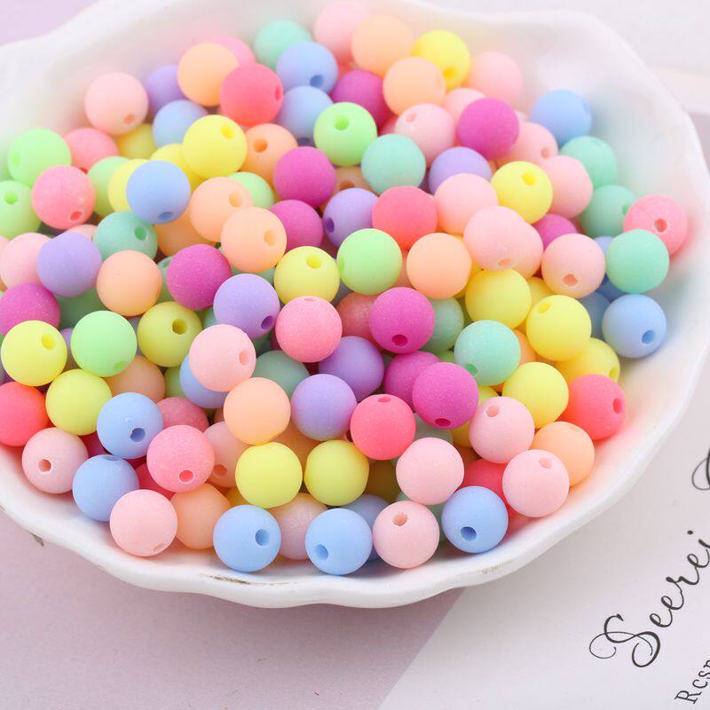 磨砂圆珠子散珠diy手工材料串珠编制编手链项链古风发簪饰品配件