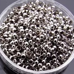 手工串珠材料/diy金属配件/定位珠（铜镀白K） 1包10000颗