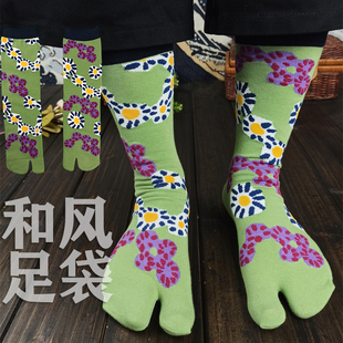 袜子铺子2023雏菊日本SOUSOU款分趾袜二指袜足袋高筒纯棉木屐人字