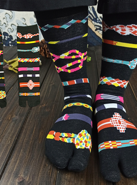 袜子铺子2023绳结日本SOUSOU款分趾袜二指袜足袋高筒纯棉木屐人字