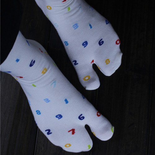 袜子铺子日本SOUSOU款彩色数字足袋二趾袜分趾袜高筒纯棉女袜木屐