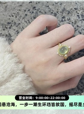 轻奢复古风椭圆蛋面戒指女vingate简约冷淡风指环小众设计食指戒