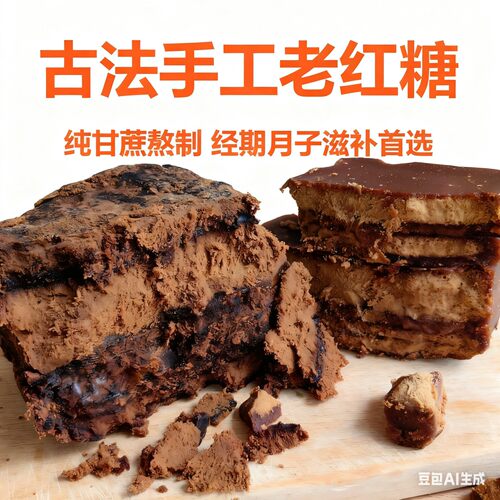 红糖纯甘蔗无添加手工古法红糖块