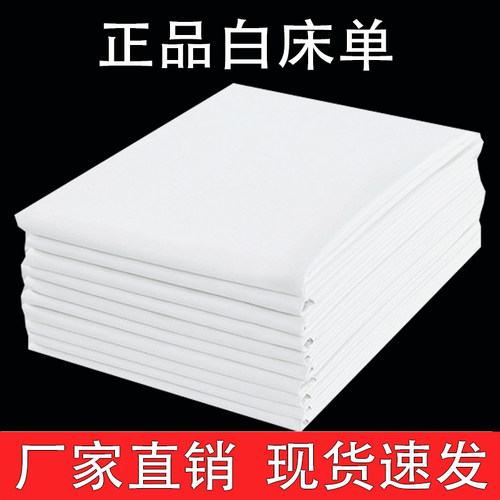 纯白色加厚宿舍白床单