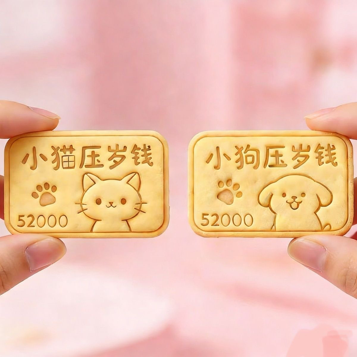 宠物新年饼干模具红包2026马年红包元宝猫狗曲奇冰箱贴粘土模具