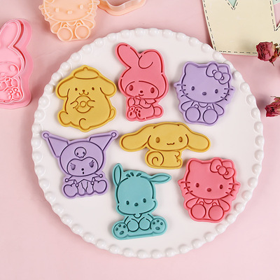 库洛米玉桂狗3d立体按压式曲奇烘焙模饼干模具卡通咖啡香牌压花器