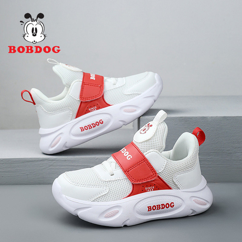 巴布豆童鞋男童鞋子春秋款网面透气儿童运动鞋魔术贴小男孩跑步鞋