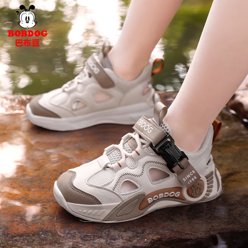 巴布豆童鞋男童单网鞋子夏季网面透气镂空框子鞋中大童儿童运动鞋