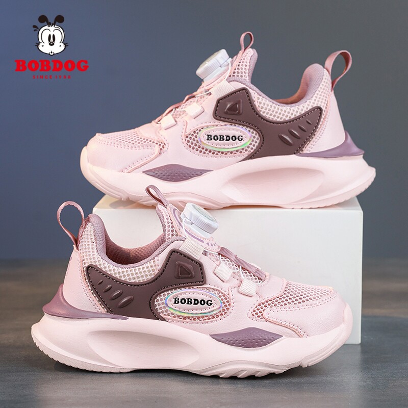 巴布豆童鞋女童运动鞋夏季网面缕空透气儿童单网鞋轻便软底跑步鞋