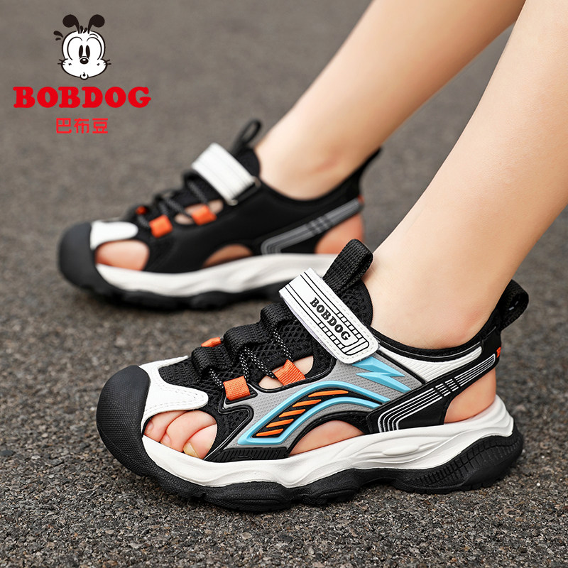 巴布豆童鞋男童凉鞋夏季2026新款网面透气儿童男孩子包头沙滩鞋子