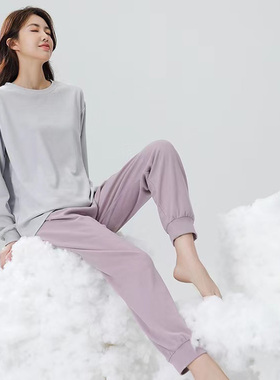 2025年新款休闲宽松长袖长裤加绒磨毛保暖睡衣家居服套装女春秋冬
