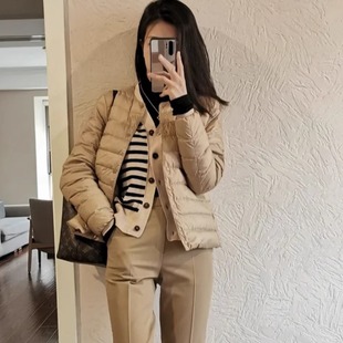 2025高端95白鹅绒服内胆轻薄短款两穿外套保暖内搭打底羽绒服女冬