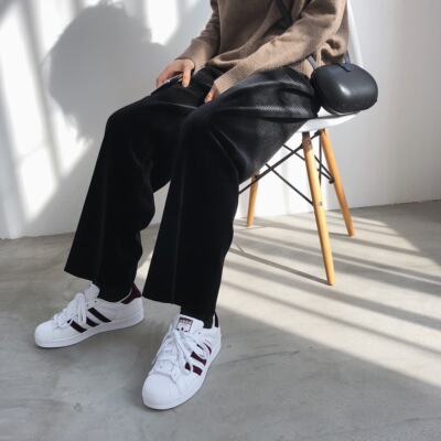 宽松高腰显瘦秋冬直筒裤