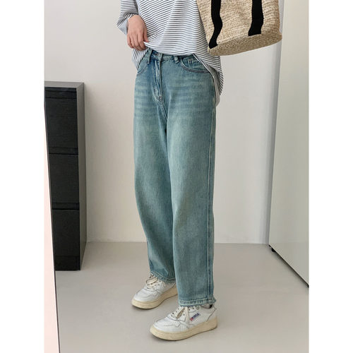 夏季薄款直筒裤牛仔裤长裤