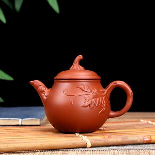 宜兴紫砂壶半手工茄瓜壶高潘原矿朱泥泡茶单壶非名家正宗茶具家用