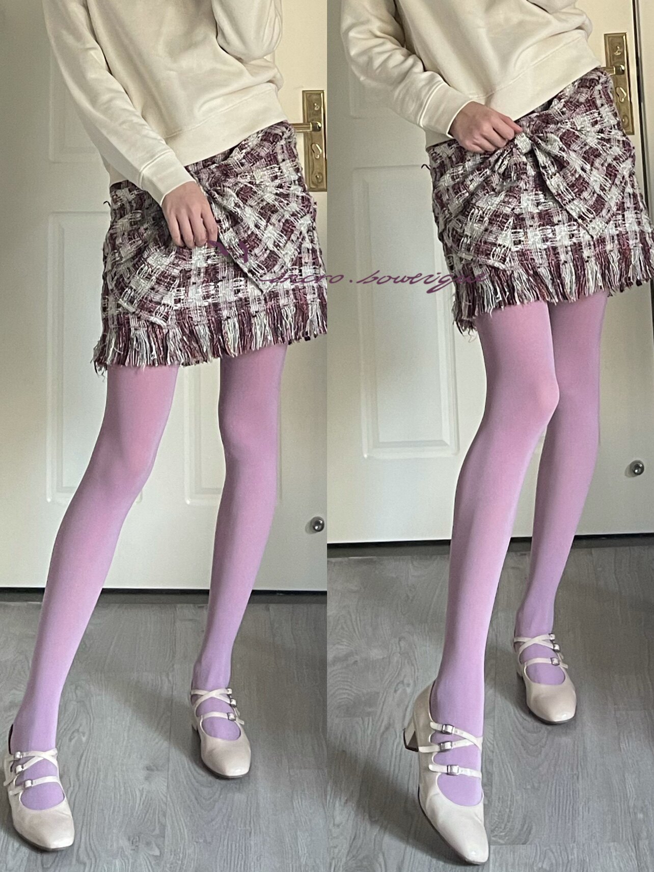 雾凇80d天鹅绒连裤丝袜雾霾紫芭比粉多色彩色丝袜复古亚文化千禧