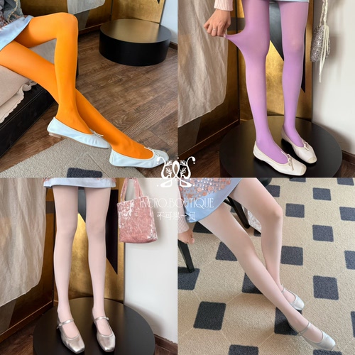 60D丝袜天鹅绒彩色橙色连裤