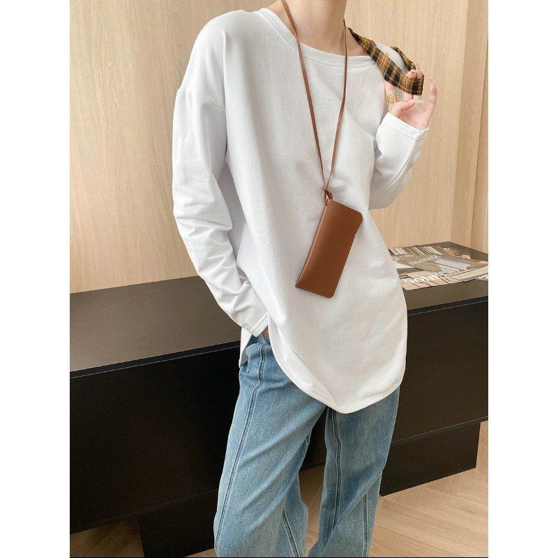 司南百搭王者时髦开衩设计感圆领