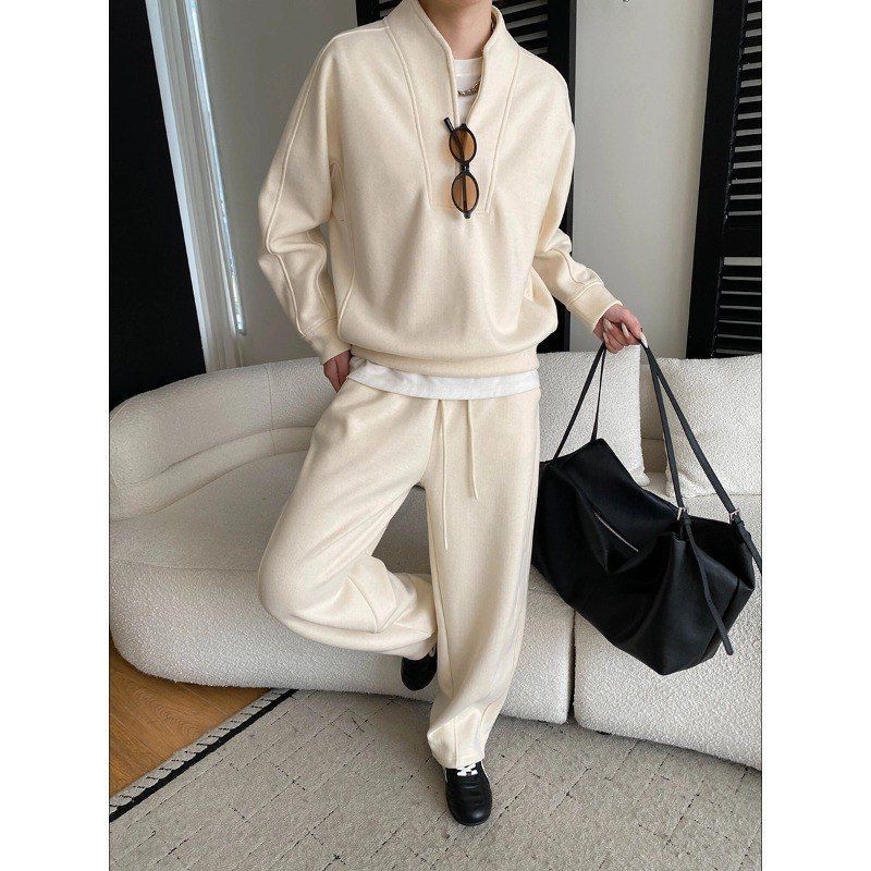 司南美式运动风半拉链休闲加绒卫