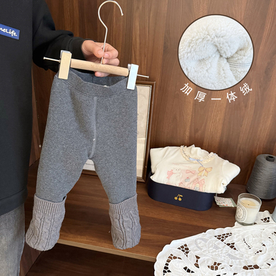 洋气堆堆袜一体绒打底裤
