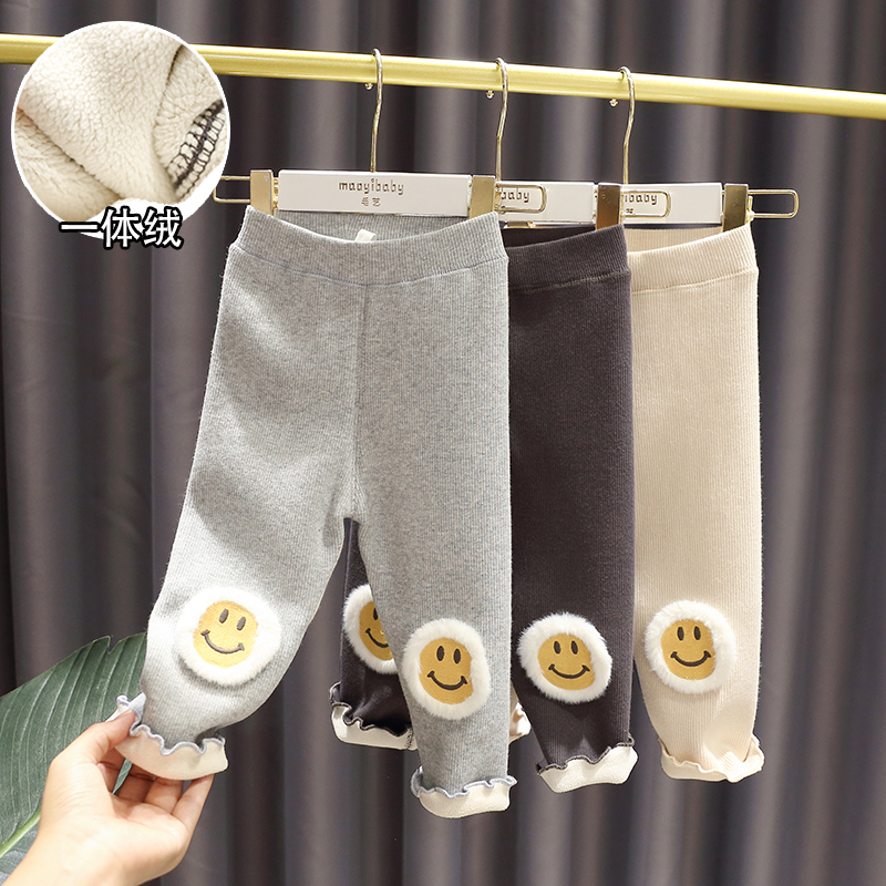1-4岁女童加厚一体绒打底裤
