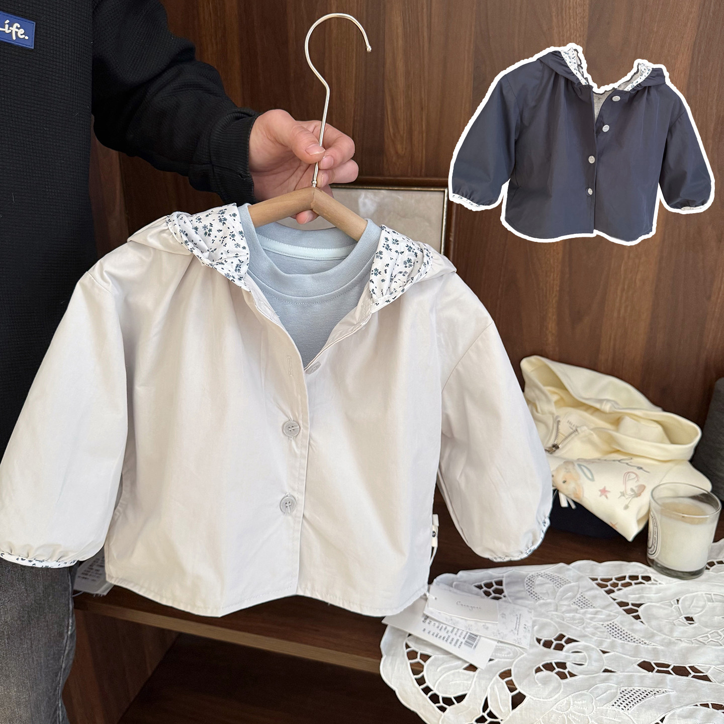 女宝宝时尚宽松短款风衣女婴儿2026春装新款上衣女童韩系连帽外套,童装/婴儿装/亲子装,普通外套,淘宝优惠券,粉丝福利购,淘宝优惠卷