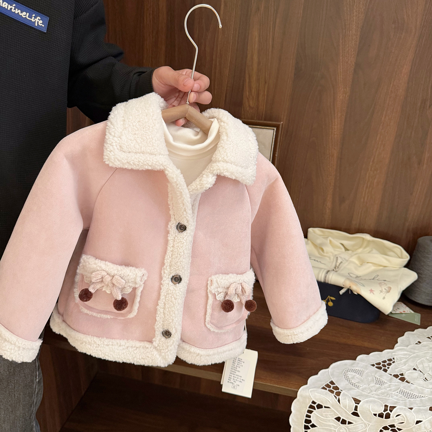 洋气皮毛一体羊羔毛外套