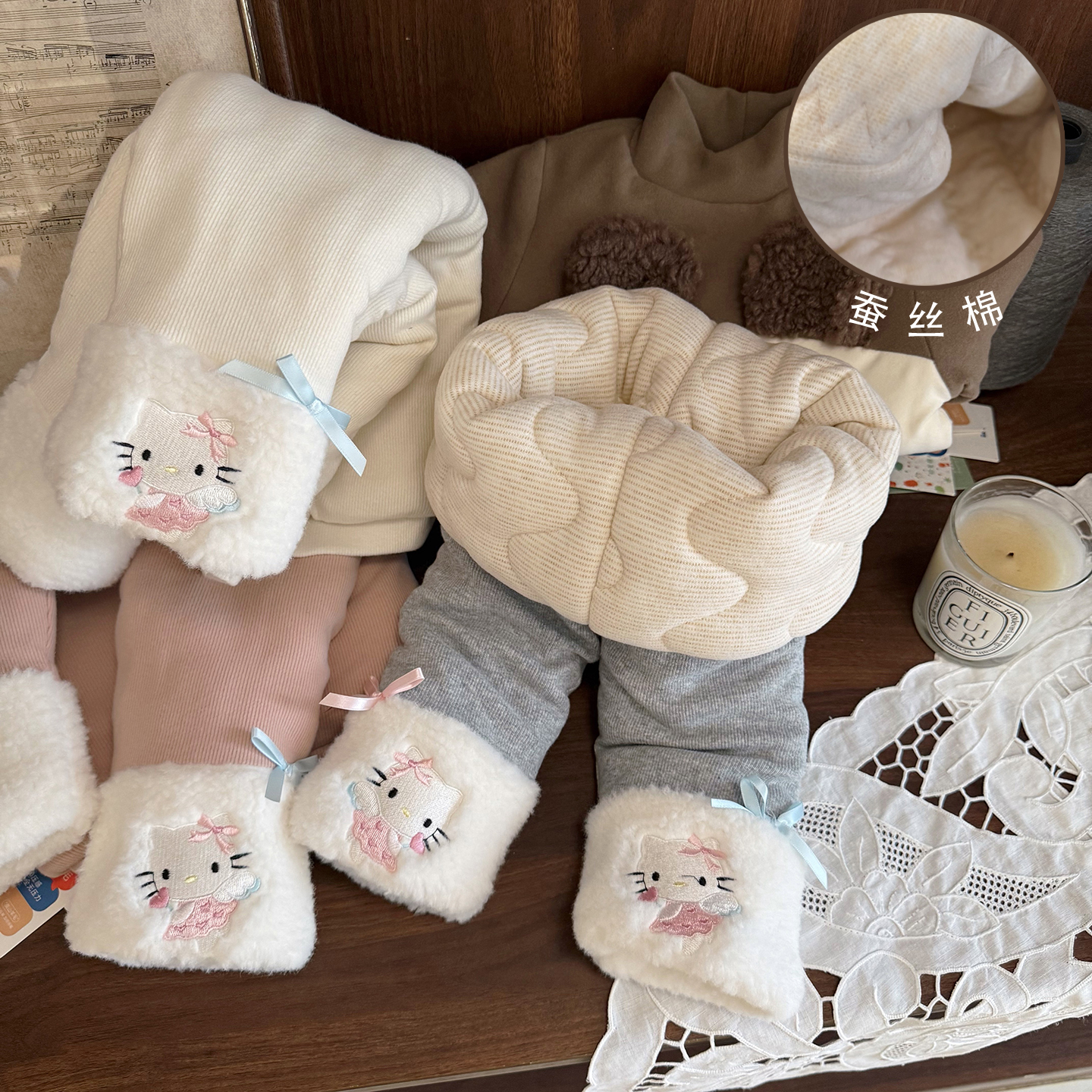 一条过冬超厚蚕丝棉德绒打底裤