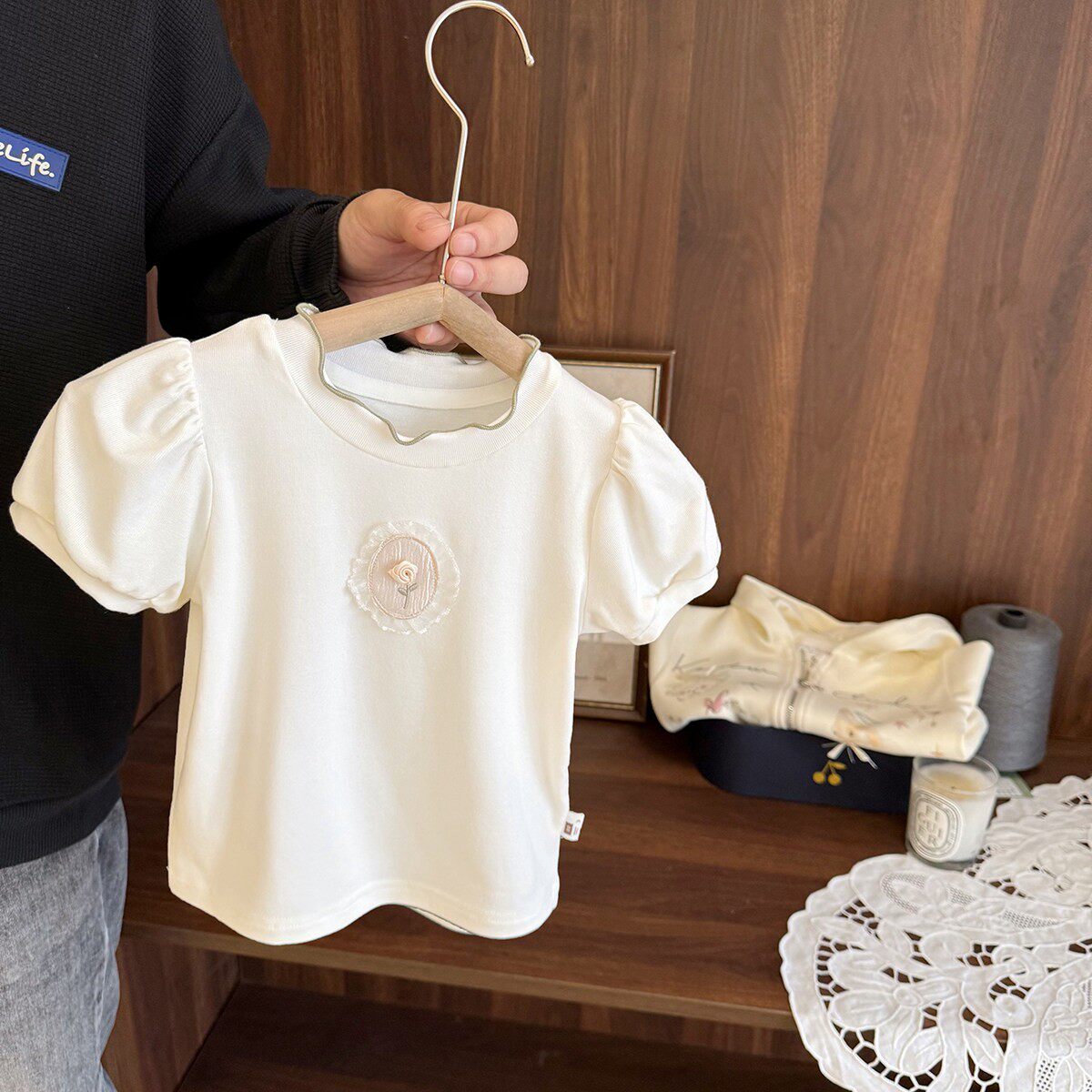 女宝宝超软薄款冰丝棉短袖T恤女婴儿童夏季女童凉感面膜T上衣透气