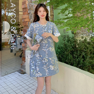 新中式设计款小众连衣裙女夏天洋气亮丝刺绣工艺国风女装小短裙子图片