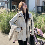 杨幂同款鹅绒冲锋衣羽绒服女短款2024冬季新款收腰超显瘦工装外套，女装羽绒服，浙宝220