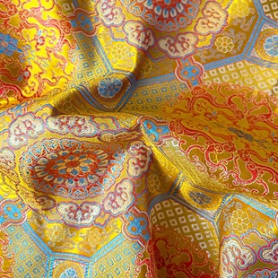 蒙古袍云锦唐装 提花织锦缎丝绸面料蒙古袍民族绸绣旗袍仿真丝布料