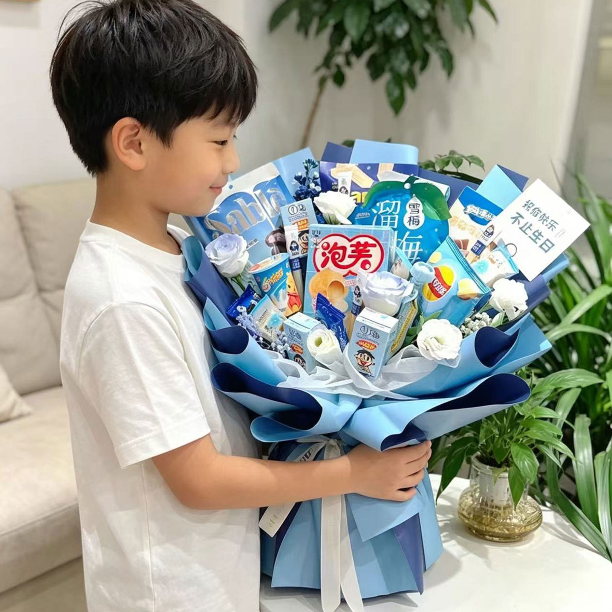 儿童零食花束半成品包装手工diy材料全套生日男孩六一儿童节礼物