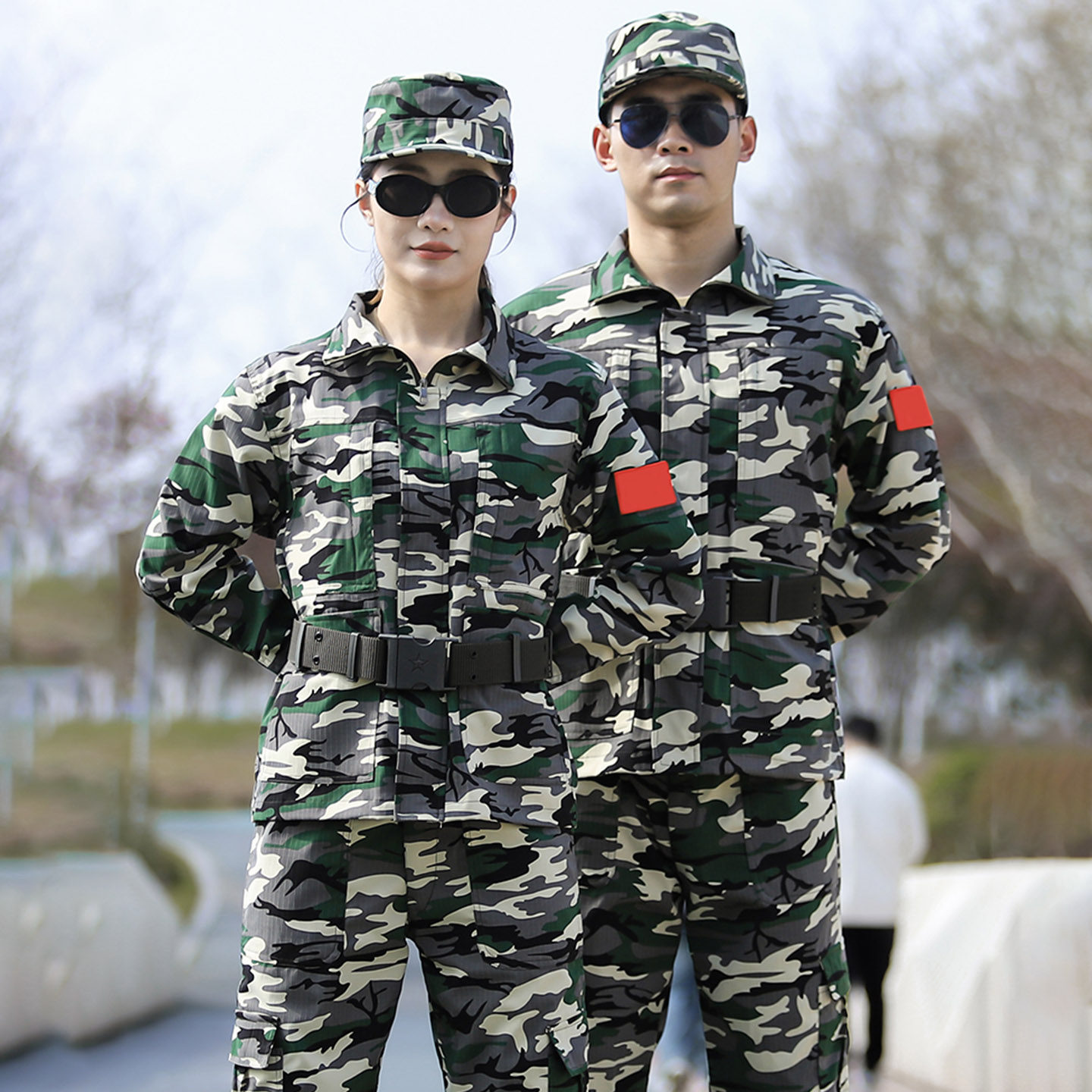 新款迷彩服套装男薄款迷彩劳保服工作服夏季学生军训服弹力训练服