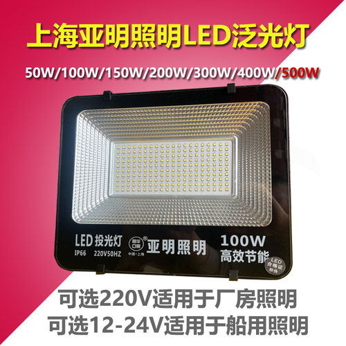 LED投光灯船用低压12V24V100W抗干扰防水灯超亮220伏工厂房照明灯