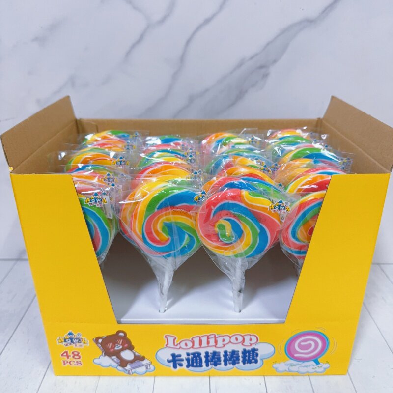 网红儿童节礼品分享彩虹螺旋棒棒糖波板糖造型儿童糖果礼盒装批发