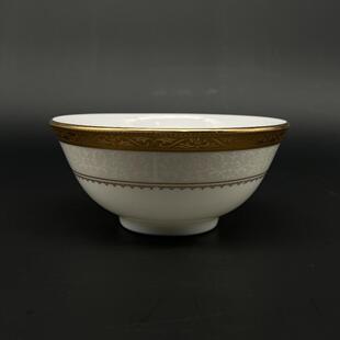Noritake/则武 ODESSA GOLD系列.饭碗口汤碗调羹进口金边骨瓷