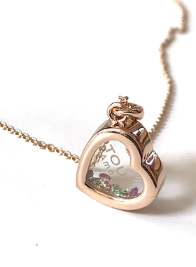 玫瑰金桃心项链钻石欧美时尚饰品