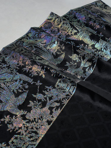 秋冬仿螺钿布面料玉猫家马面