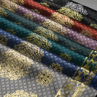 圆满团花织金马面裙布料汉服布料提花面料彩银仿螺钿秋冬玉猫原创